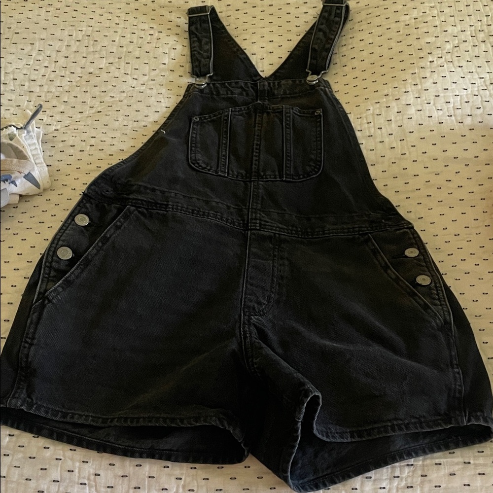 Black Denim Overalls